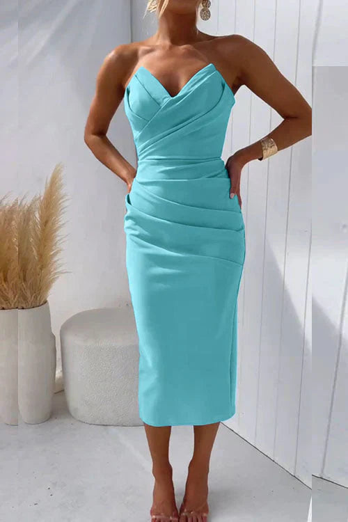 Vestido midi mujer sin espalda, elegante y chic
