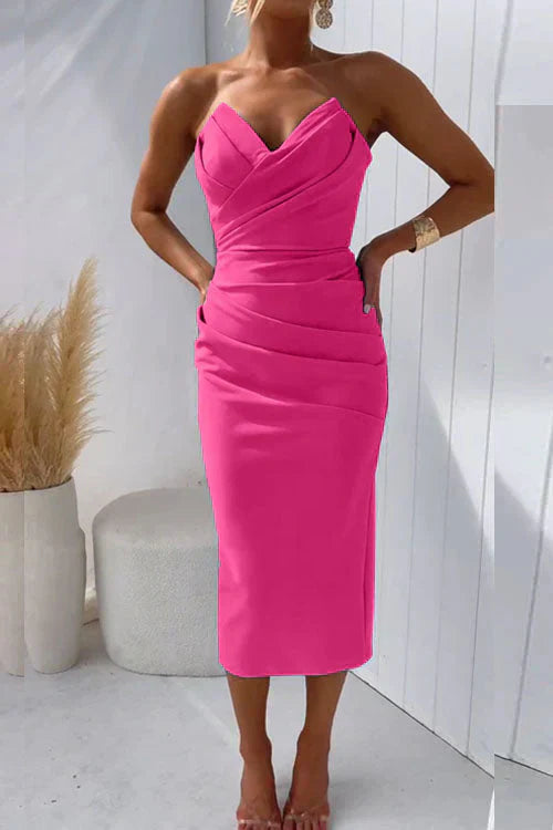 Vestido midi mujer sin espalda, elegante y chic