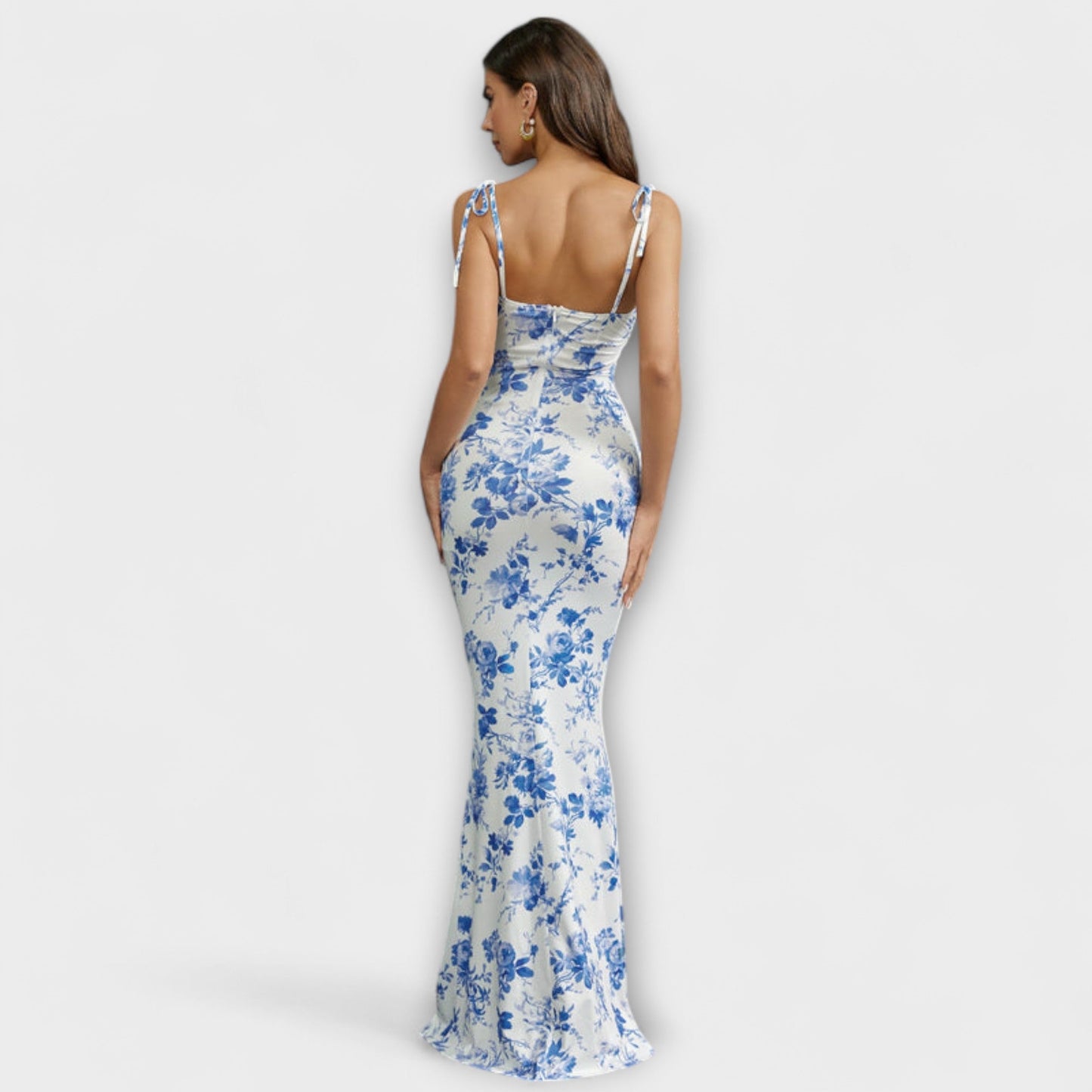 Miley | Vestido de fiesta con estampado floral y tirantes anudados