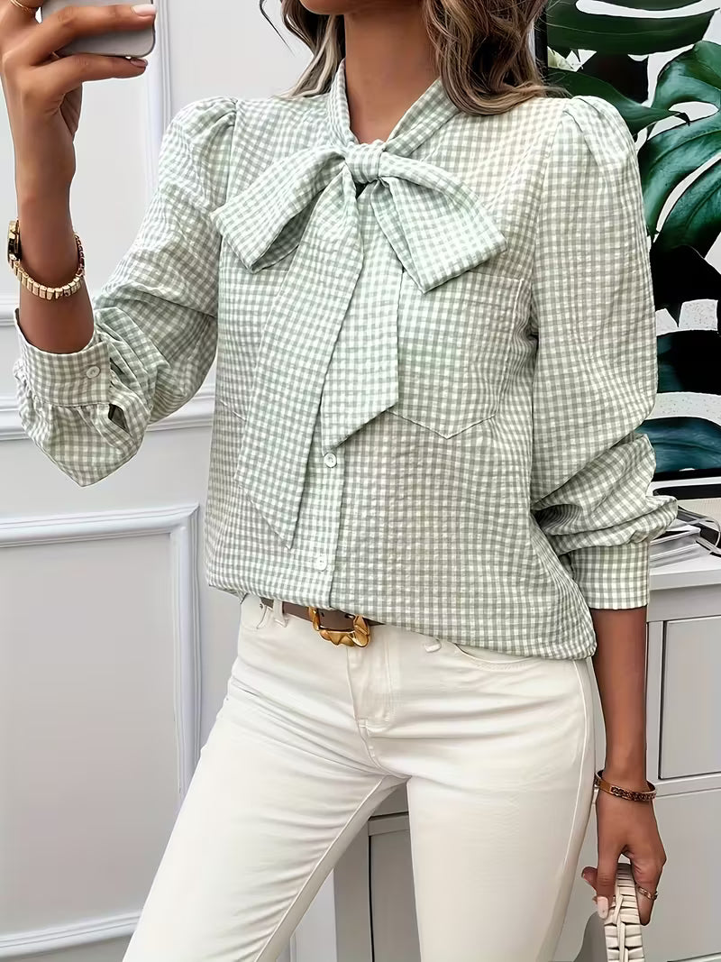 Blusa con detalle de lazo mujer, ligera y refinada para primavera