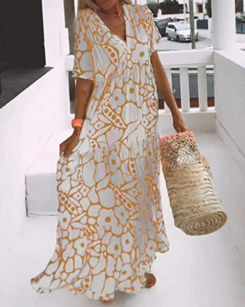 Vestido Largo Verano Mujer – Fluido y con Elegantes Estampados Gráficos