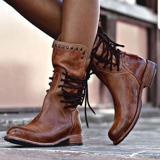 Elegantes botas con cordones para mujer | Estilo vintage y comodidad