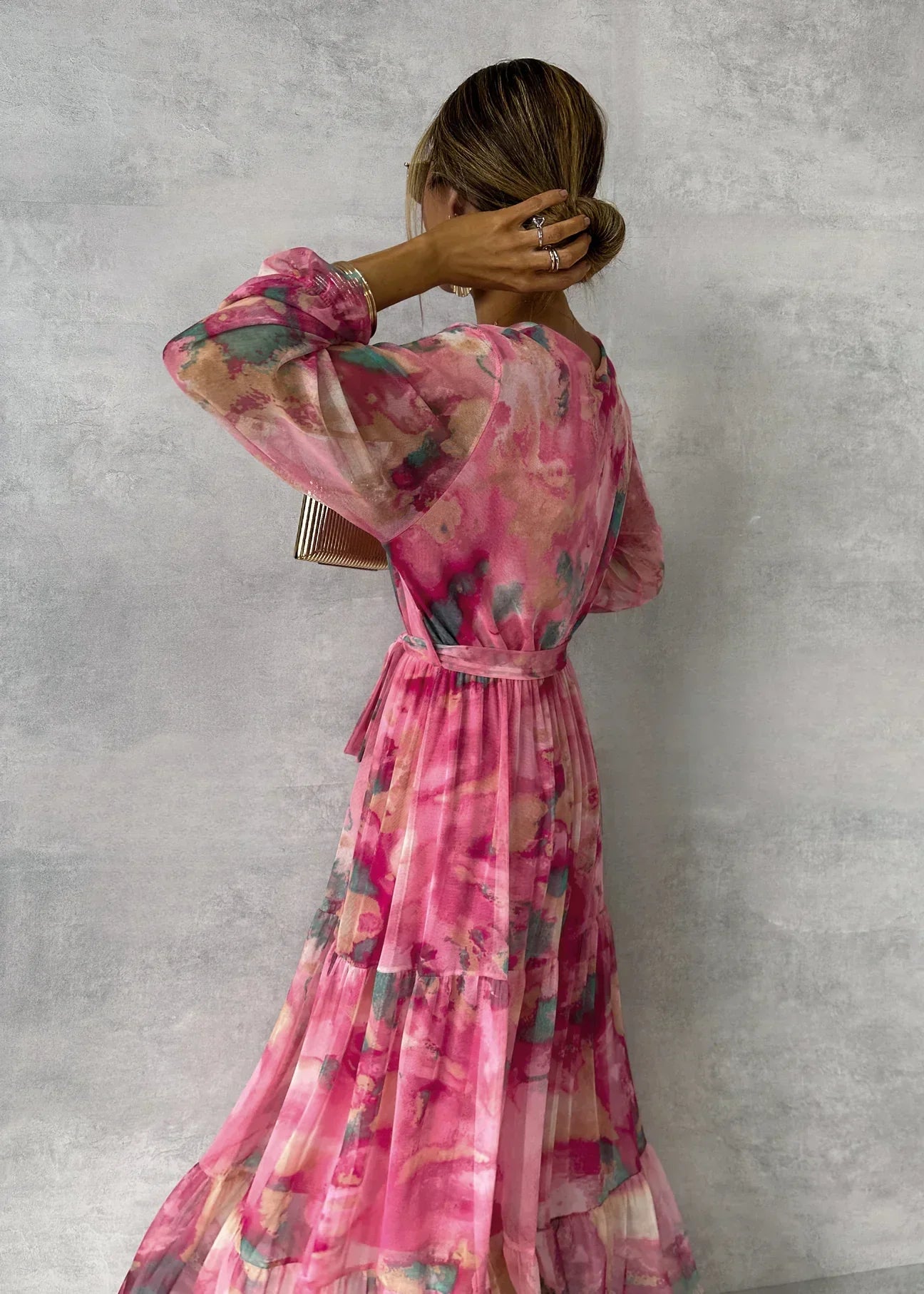 Vestido largo femenino, floral y chic para primavera y verano