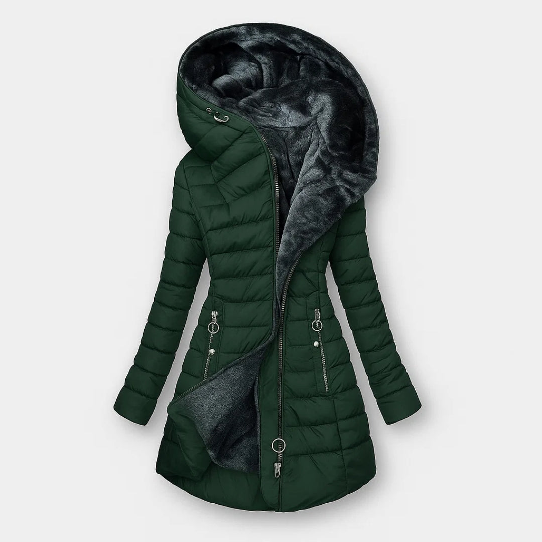 Chaqueta forrada de pelo mujer, ligera y confortable para otoño