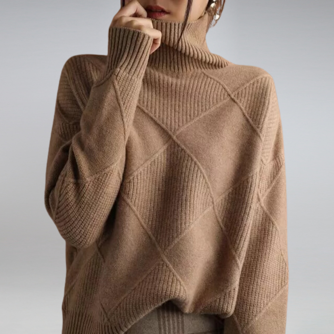 Jersey de cachemira con cuello alto para mujer: calidez y elegancia