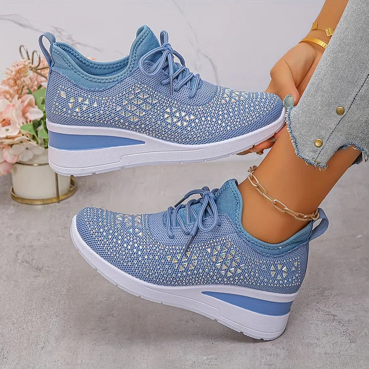 Sneakers Ortopédicas con Piedras Brillantes – Estilo y Bienestar