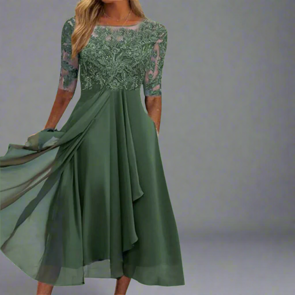 Dorris | Elegante vestido midi de encaje