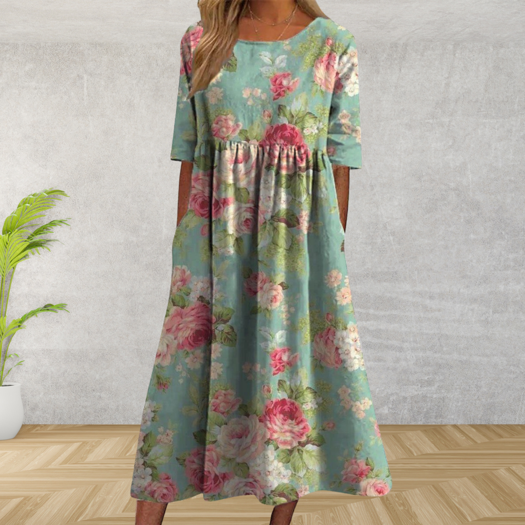 Vestido midi mujer estilo relajado, cómodo y chic para diario