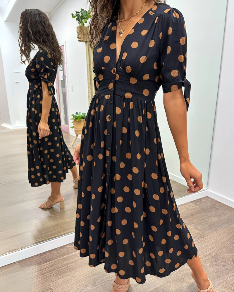 Vestido Vintage Mujer – Lunares, Estilo Femenino y Ajuste Cómodo