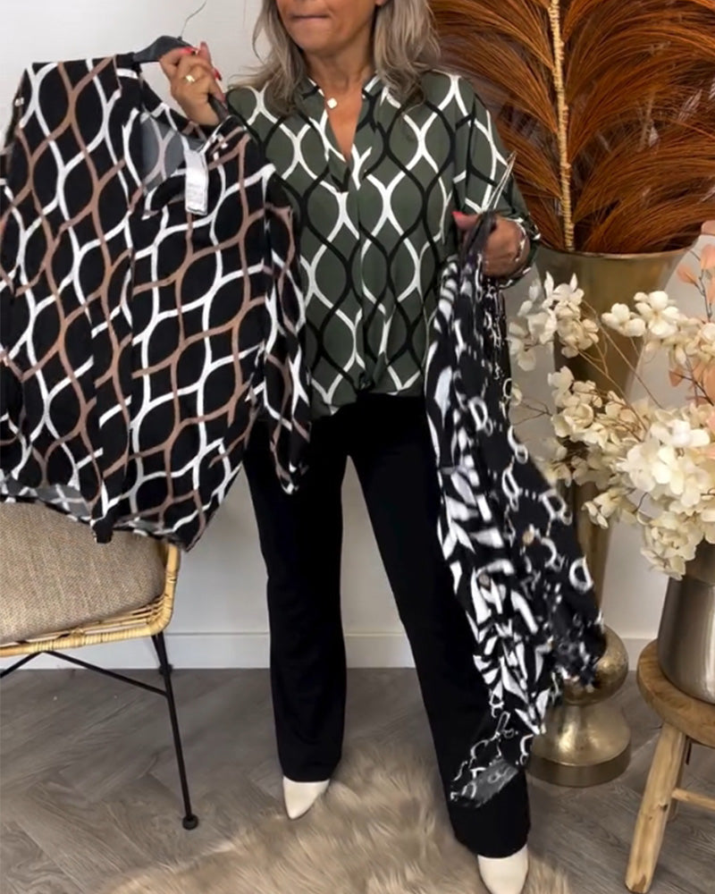 Blusa Mujer – Estampado Gráfico Moderno y Estilo Elegante