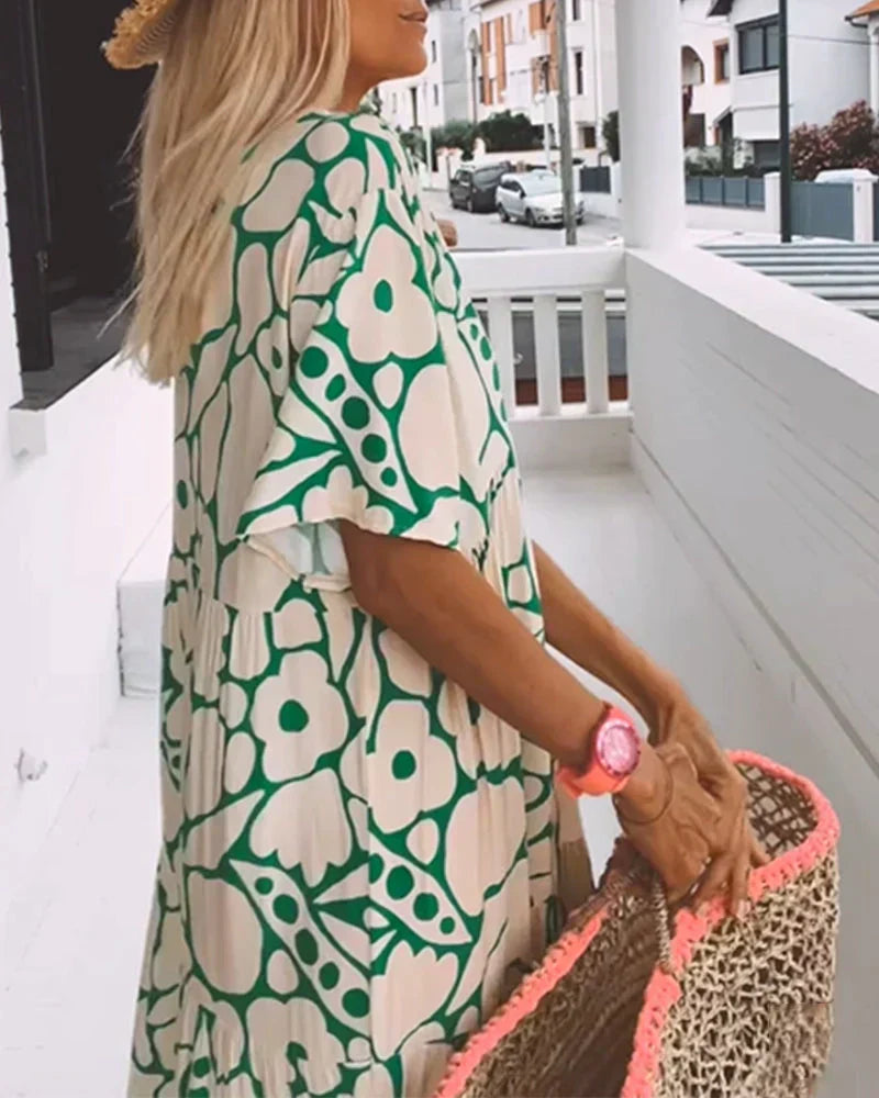Vestido Largo Verano Mujer – Fluido y con Elegantes Estampados Gráficos