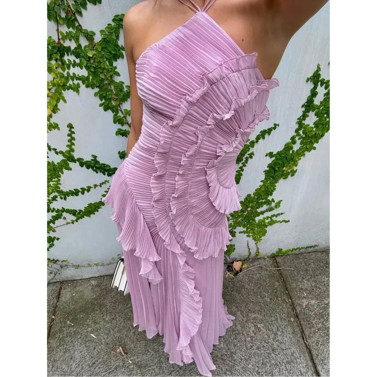 Vestido de Fiesta Largo – Diseño con Volantes, Ideal para Bodas y Cócteles