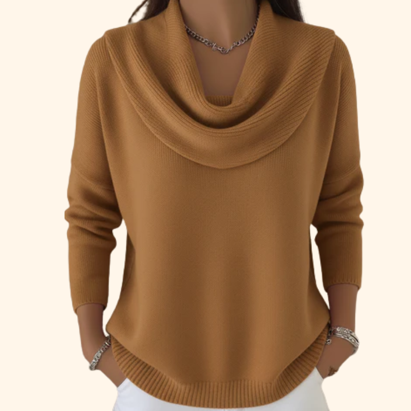 Jersey con cuello mujer, cómodo y elegante para paseos o trabajo