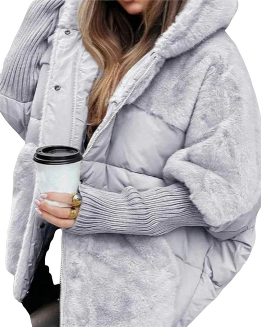 Chaqueta mujer plumón con capucha elegante ideal diario