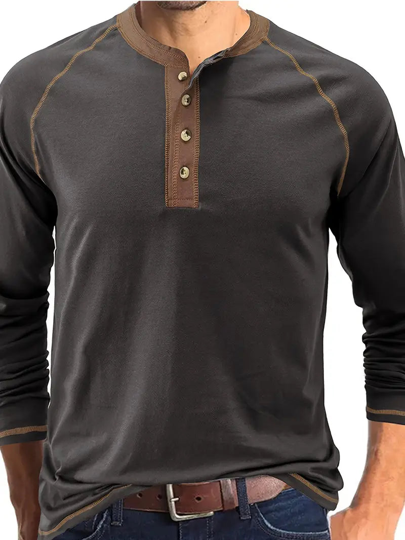 Camisa de manga larga hombre, ligera y favorecedora para primavera u otoño
