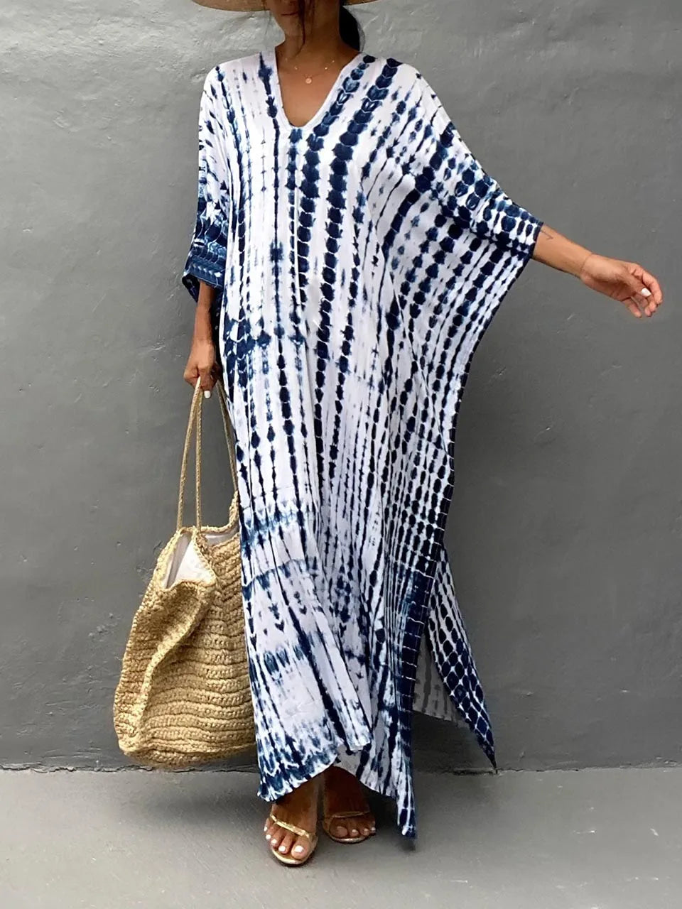 Vestido largo mujer estilo kaftán, moderno y confortable para días cálidos