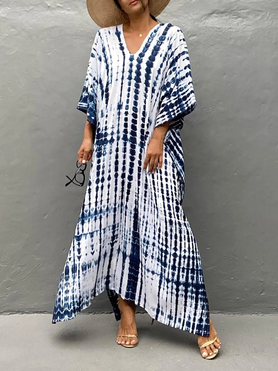 Vestido largo mujer estilo kaftán, moderno y confortable para días cálidos