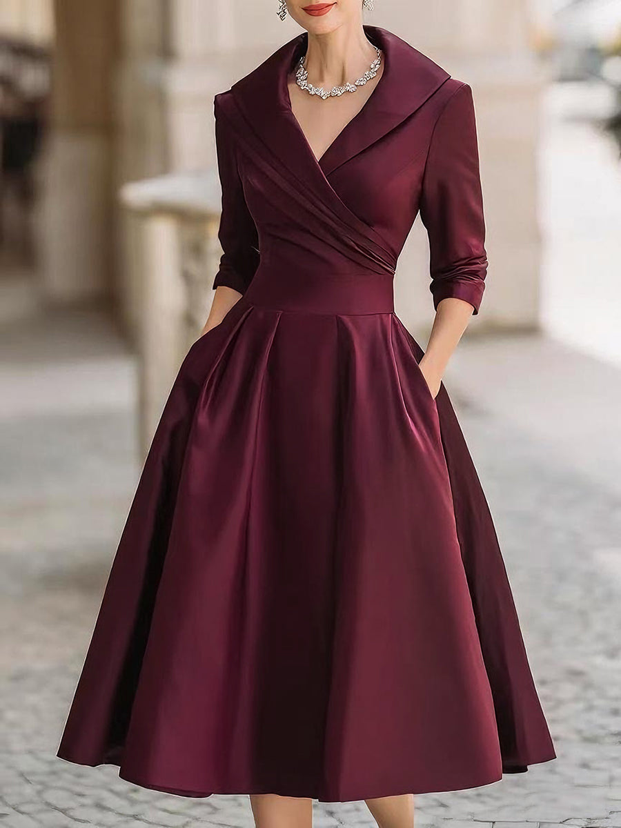 Vestido midi satén cómodo y chic mujer casual o formal