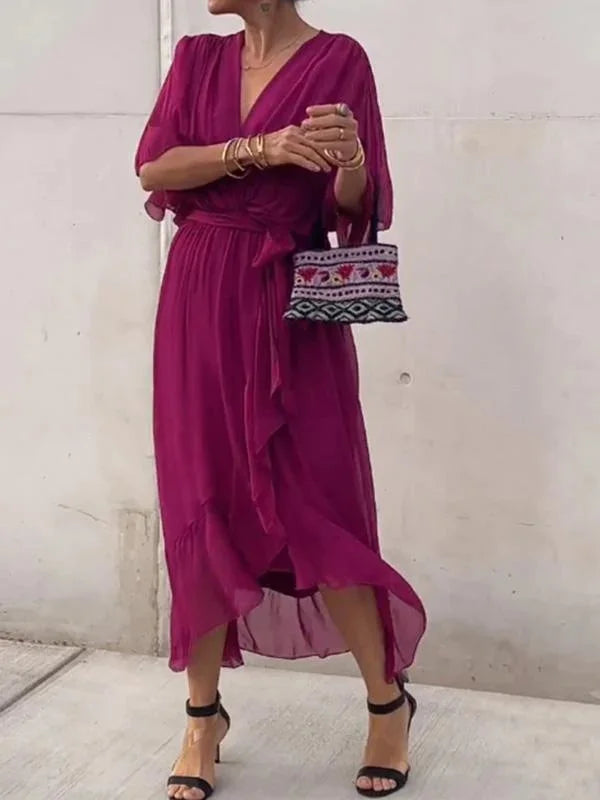 Bernice | Vestido de gasa con escote en V