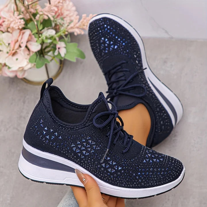 Sneakers Ortopédicas con Piedras Brillantes – Estilo y Bienestar
