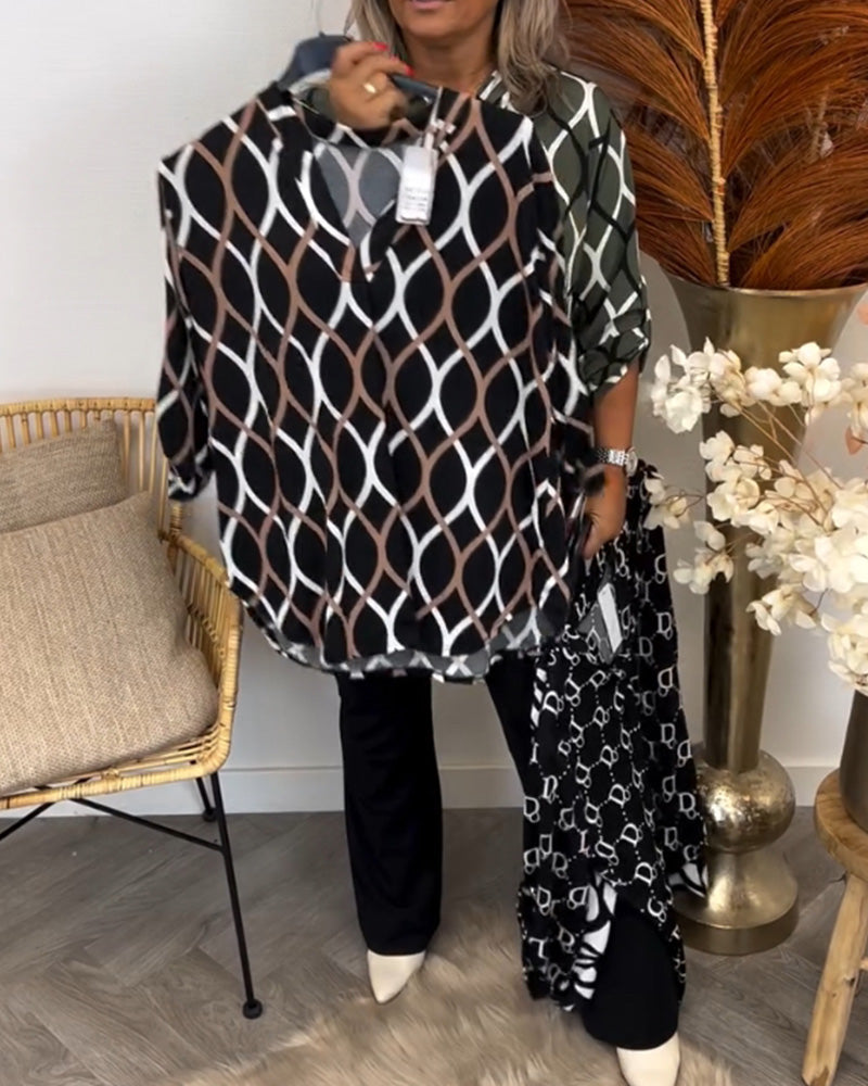 Blusa Mujer – Estampado Gráfico Moderno y Estilo Elegante