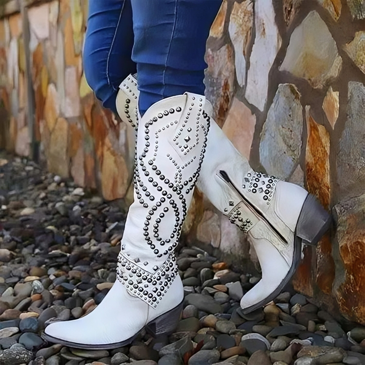 Botas de caña alta mujer, estilo cowboy y diseño elegante