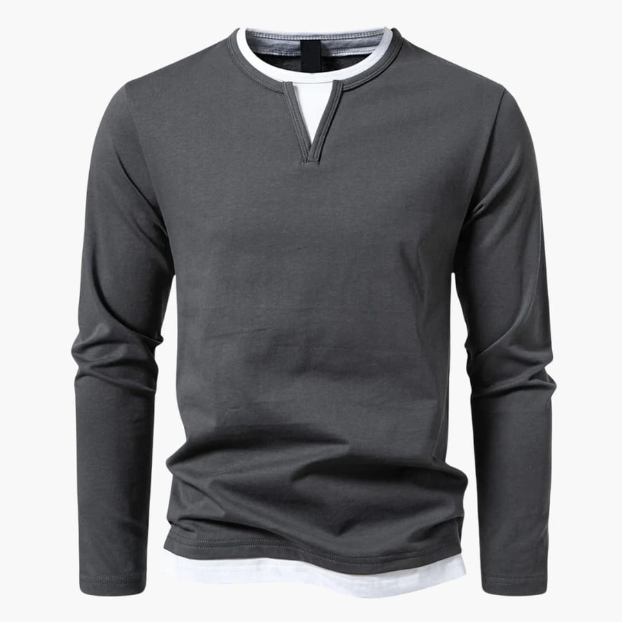 Camisa de manga larga hombre, ligera y favorecedora para primavera u otoño