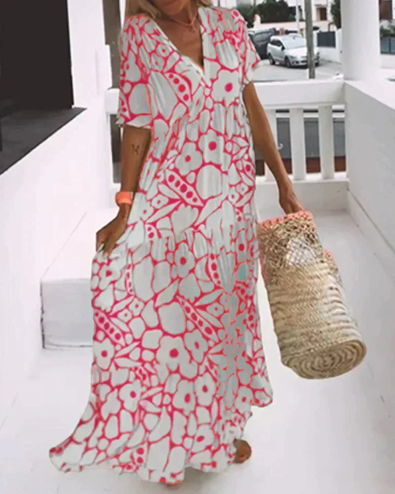 Vestido Largo Verano Mujer – Fluido y con Elegantes Estampados Gráficos