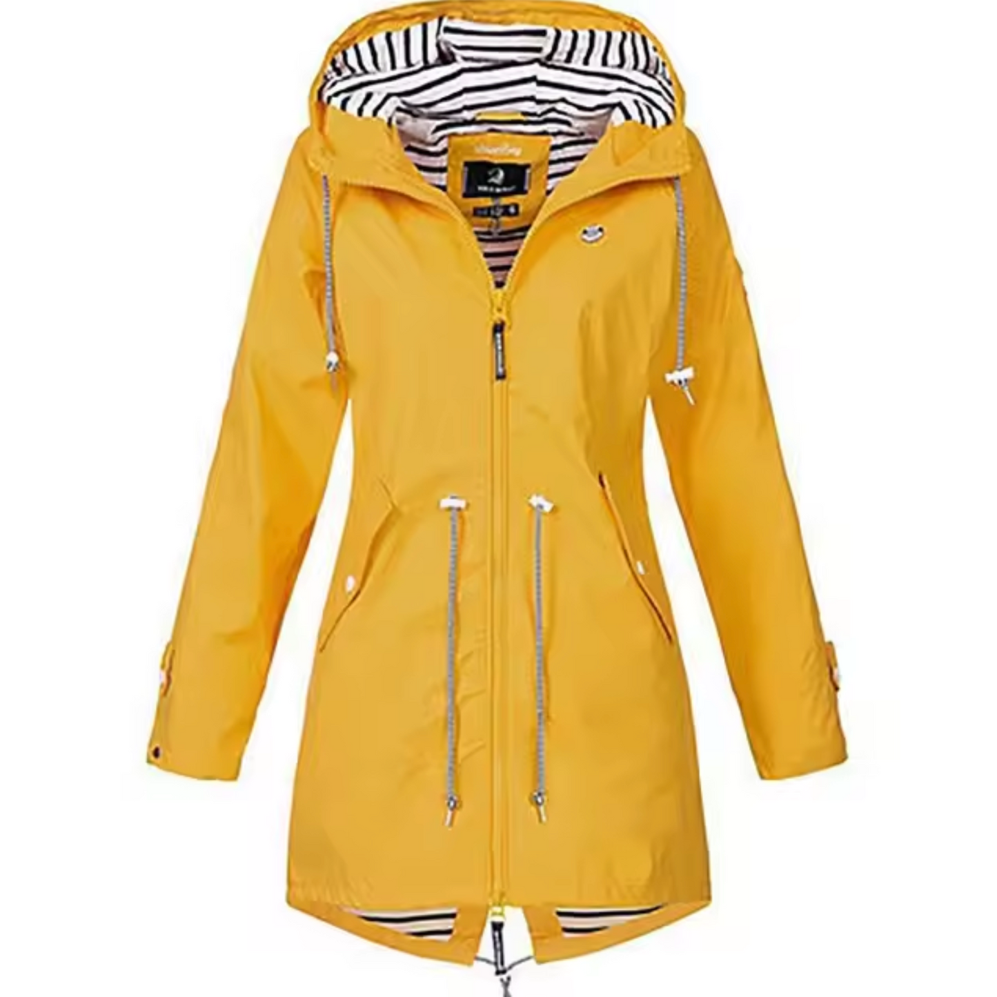 Chaqueta de invierno moderna para mujer: cómoda, con forro interior a rayas