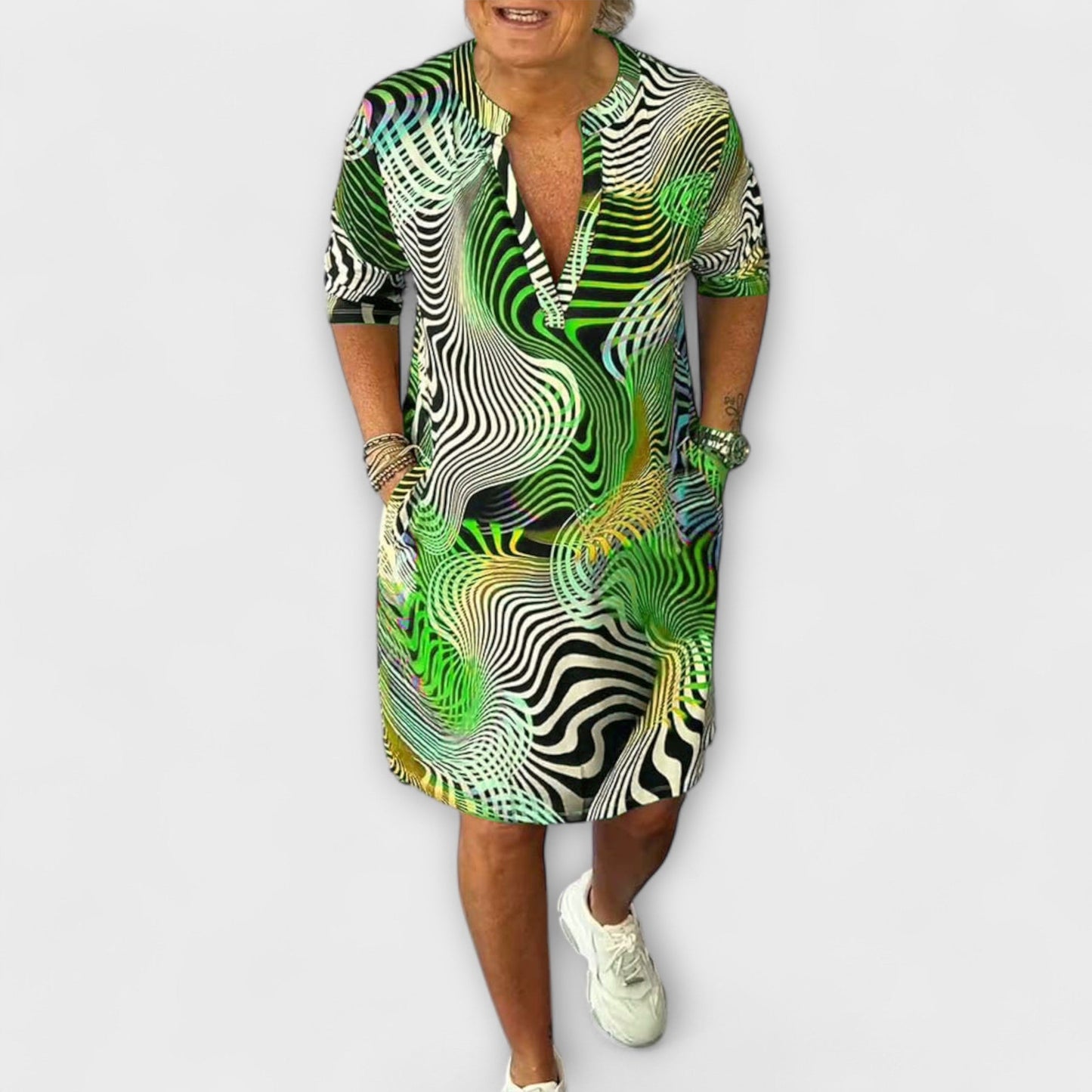 Ellen | Vestido colorido con escote en V