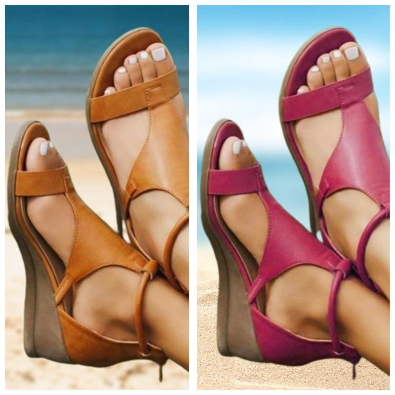 Nina | Sandalias ortopédicas de piel con tacón