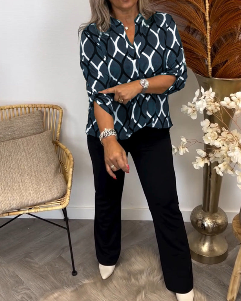 Blusa Mujer – Estampado Gráfico Moderno y Estilo Elegante