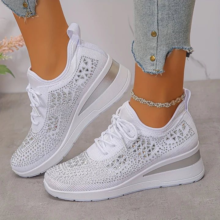 Sneakers Ortopédicas con Piedras Brillantes – Estilo y Bienestar