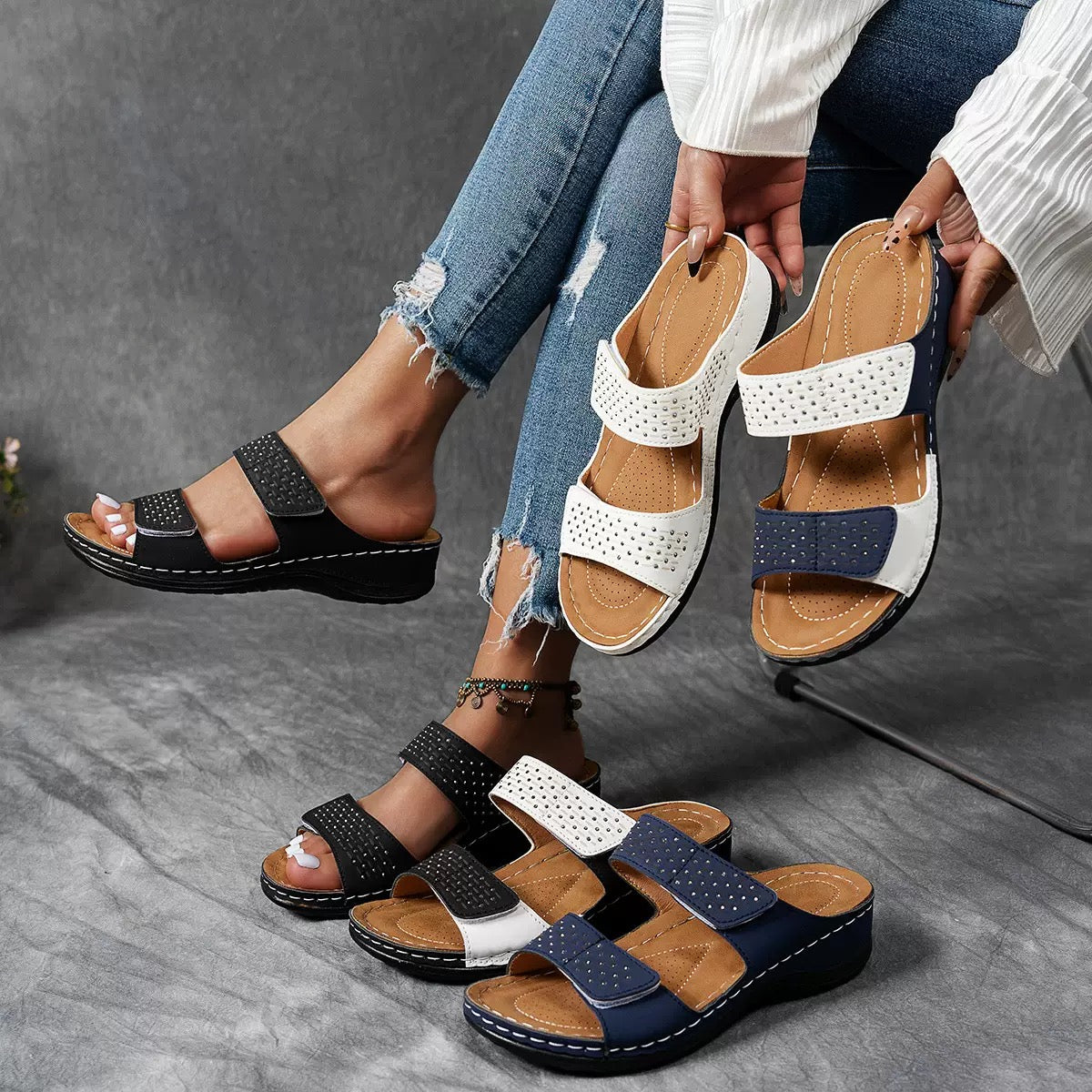 Sandalias mujer confort ortopédicas transpirables chic verano