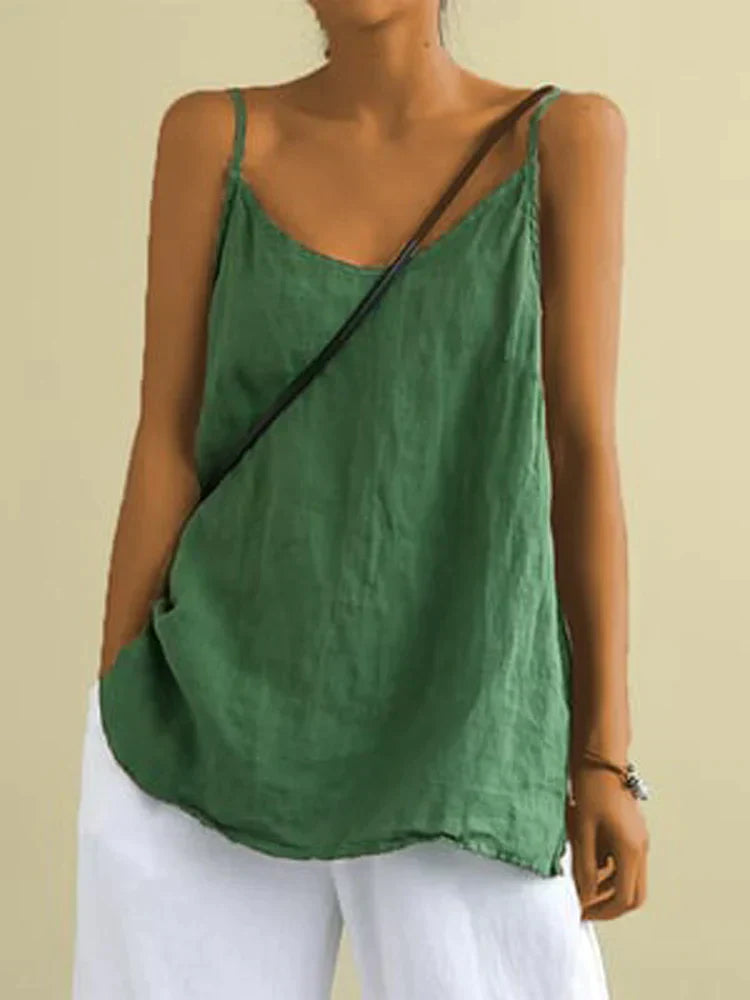 Camiseta Sin Mangas Mujer – Lino Suave, Fresco y Cómodo para Días Cálidos