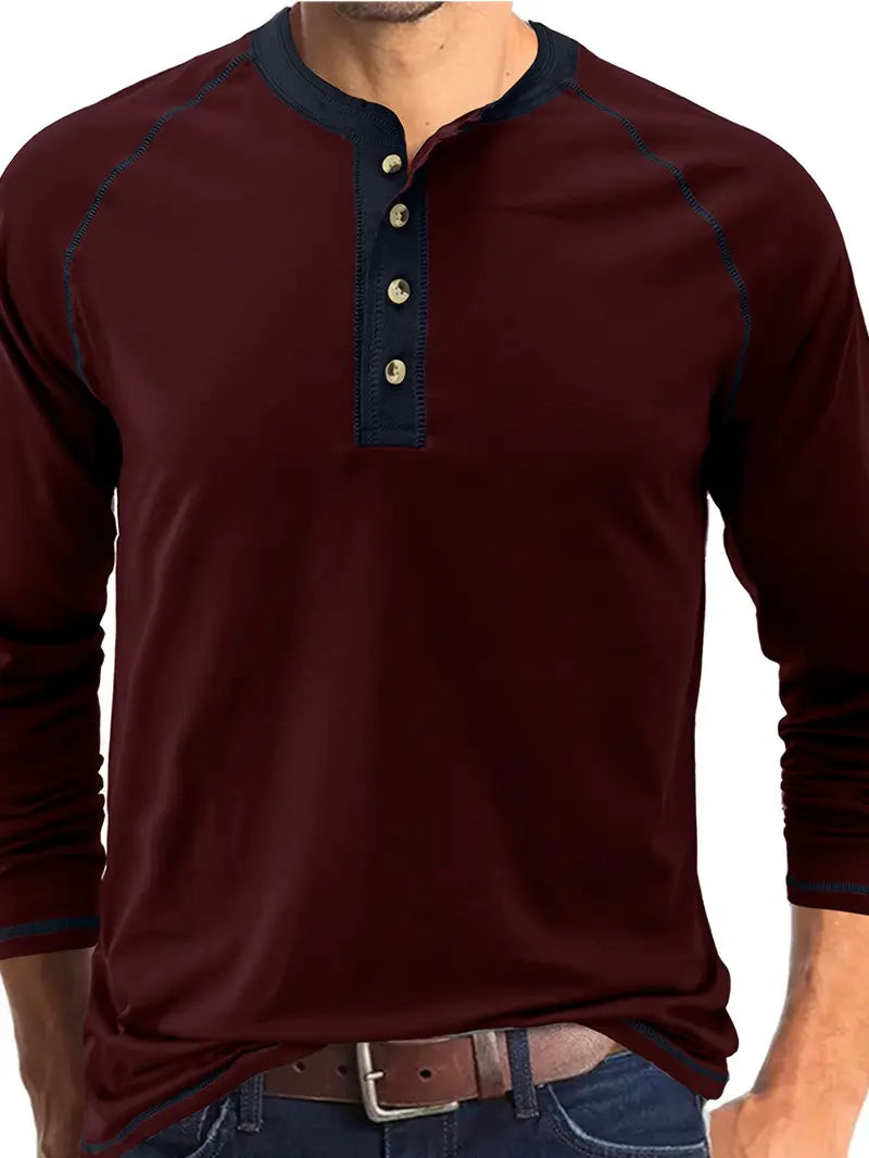 Camisa de manga larga hombre, ligera y favorecedora para primavera u otoño