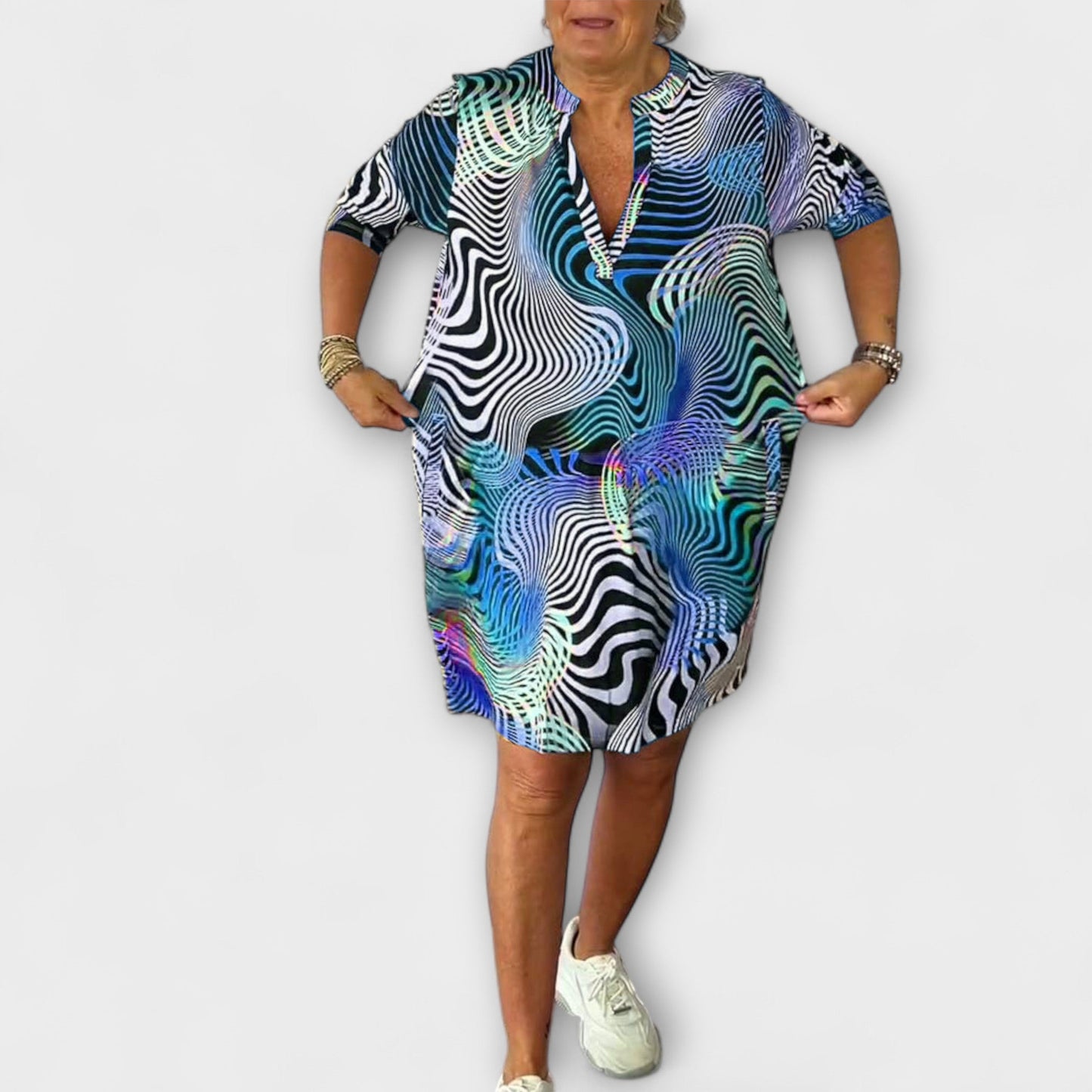 Ellen | Vestido colorido con escote en V