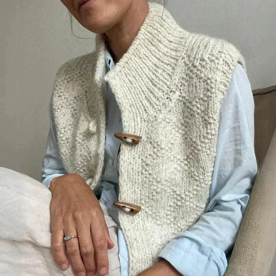 Elegante chaleco de punto para mujer: suave, cálido y versátil
