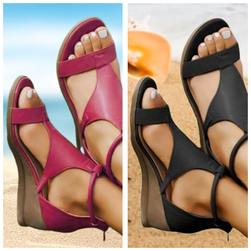 Nina | Sandalias ortopédicas de piel con tacón