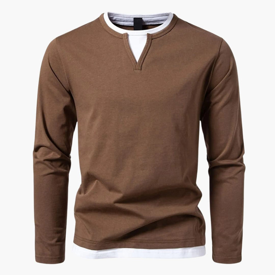 Camisa de manga larga hombre, ligera y favorecedora para primavera u otoño