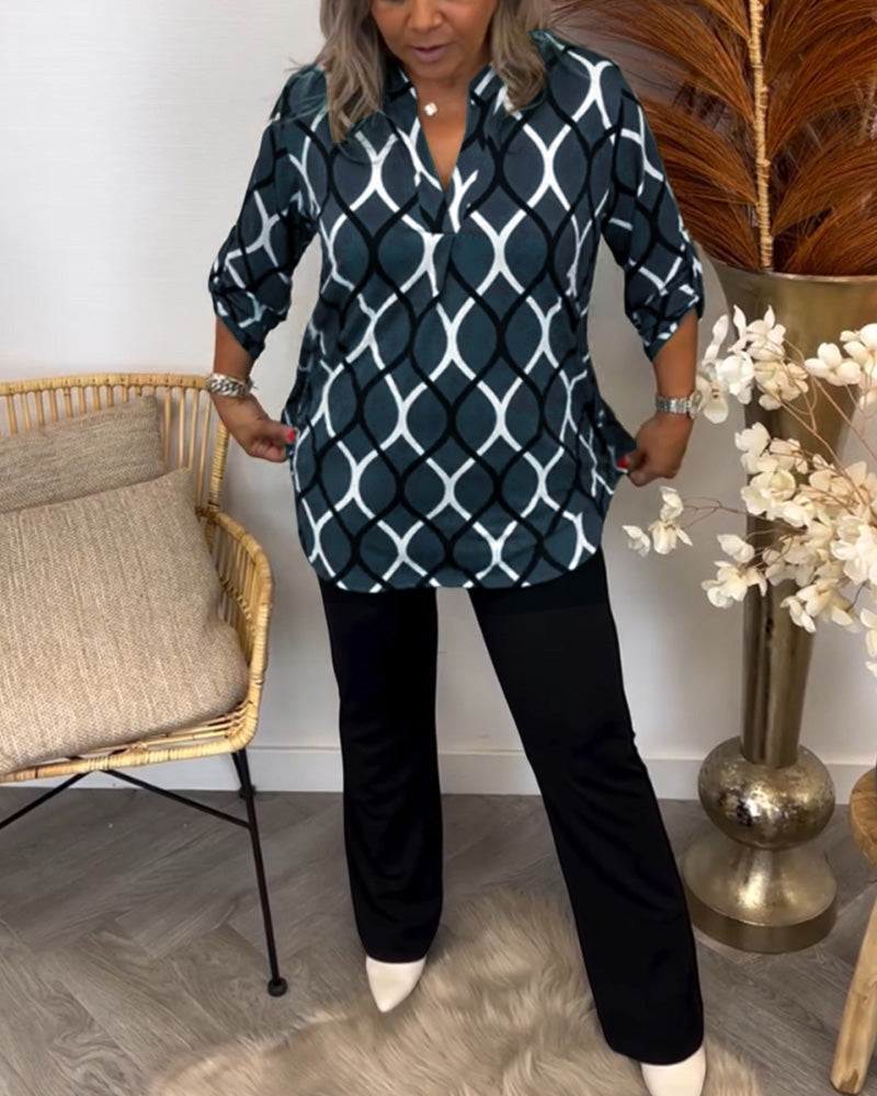 Blusa Mujer – Estampado Gráfico Moderno y Estilo Elegante