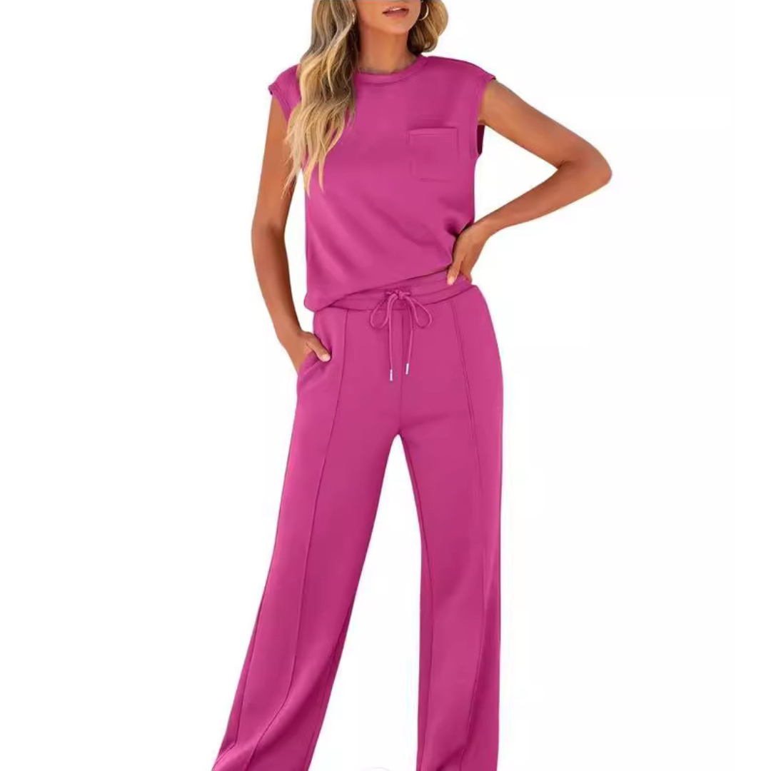 Conjunto casual de verano dos piezas cómodo y elegante diario