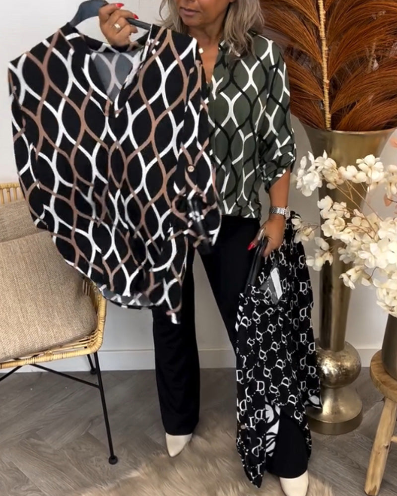 Blusa Mujer – Estampado Gráfico Moderno y Estilo Elegante