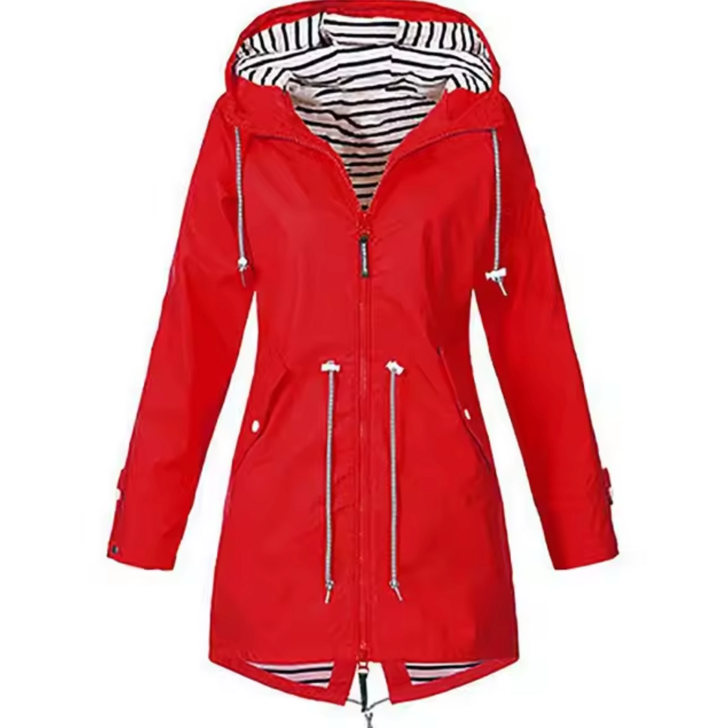 Chaqueta de invierno moderna para mujer: cómoda, con forro interior a rayas