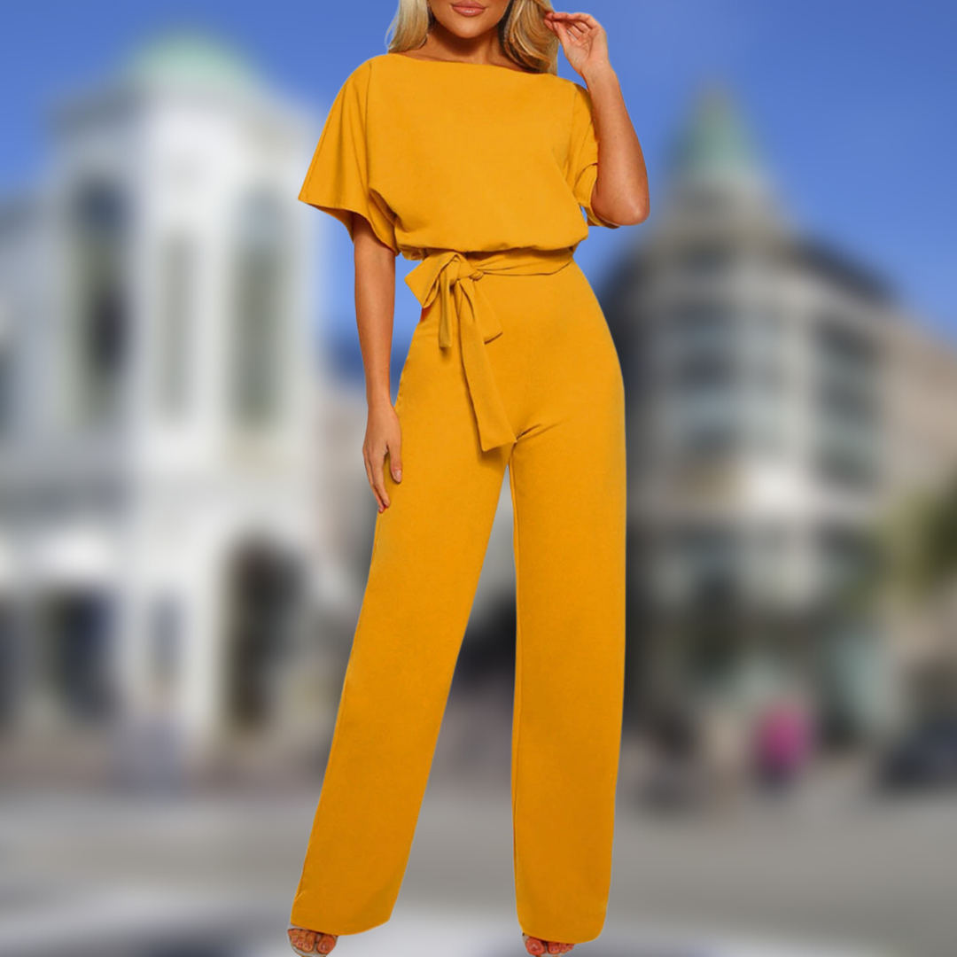 Loscana Jumpsuits | Leichter Sommer-Jumpsuit mit Gürtel | Luftiger Hosenanzug für Business & Party