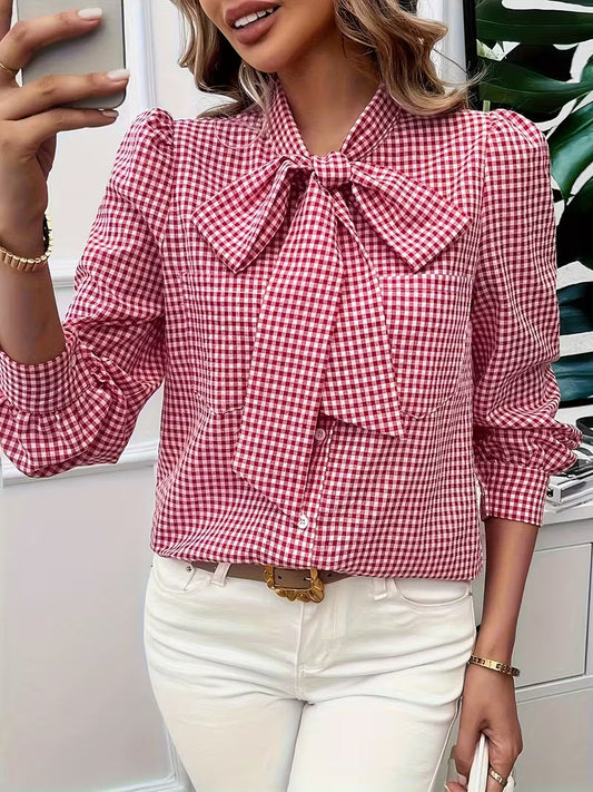 Blusa con detalle de lazo mujer, ligera y refinada para primavera