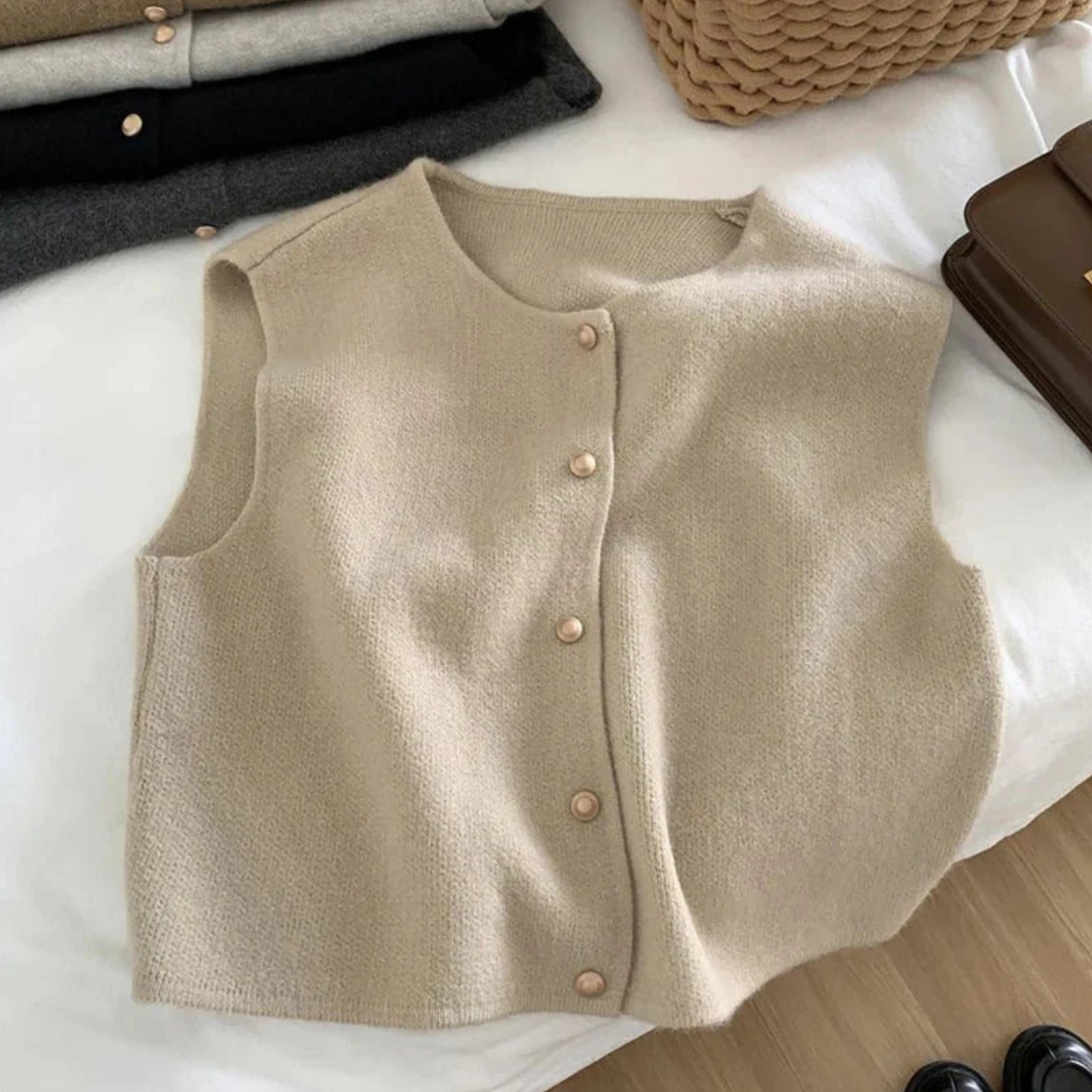 Chaleco sin mangas para mujer: informal, ligero y con botones