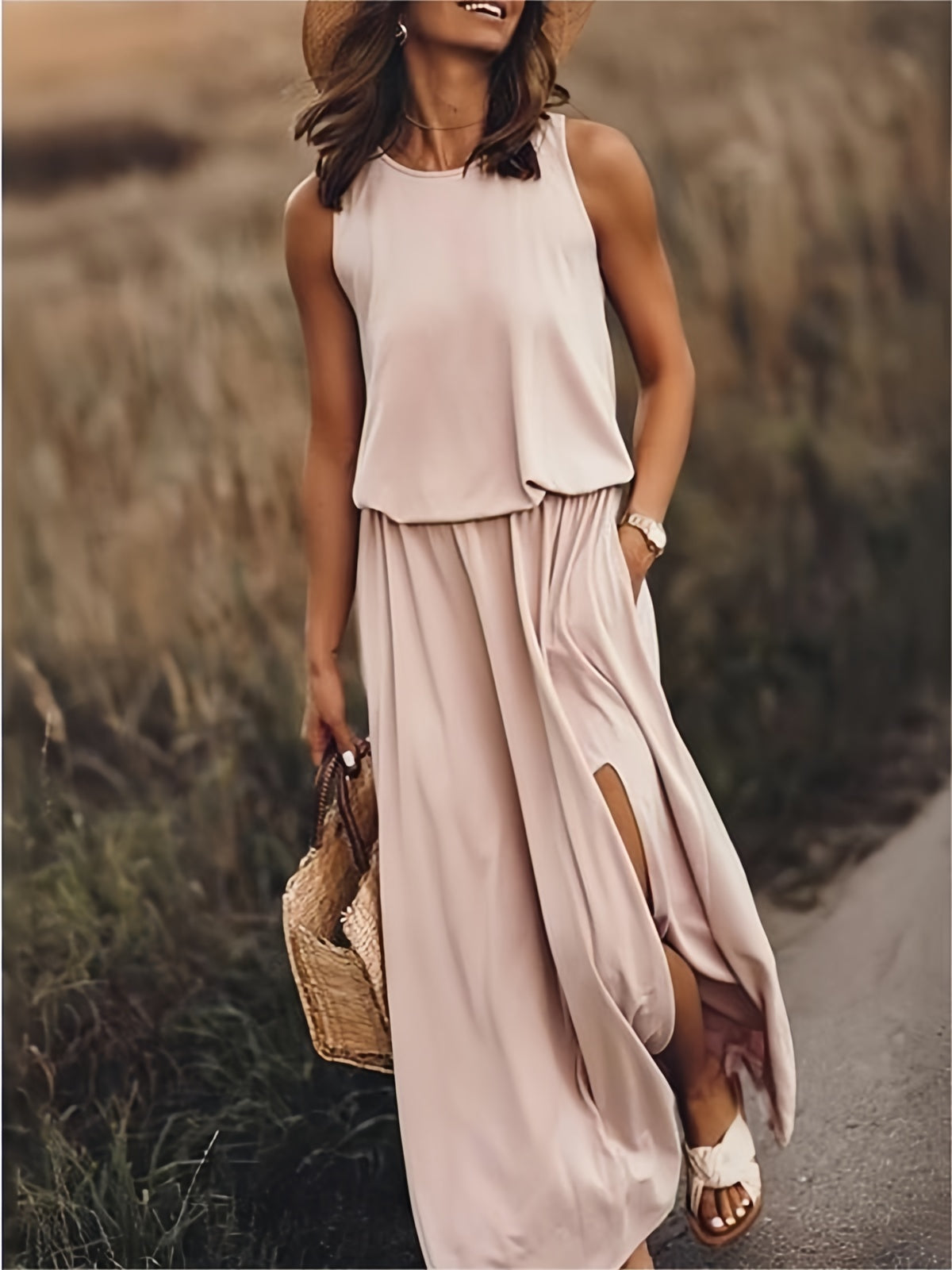 Vestido largo de mujer, cómodo y moderno para verano