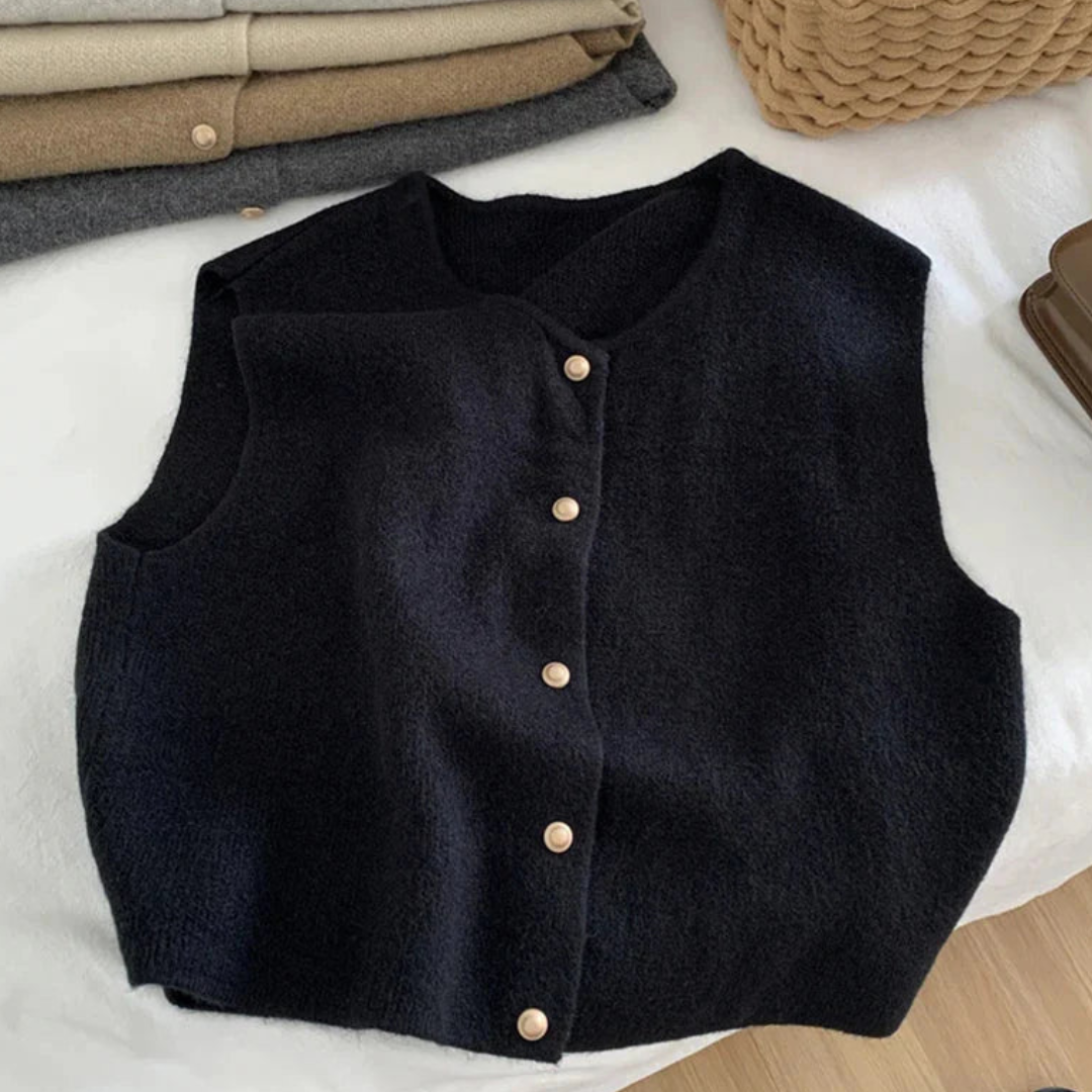 Chaleco sin mangas para mujer: informal, ligero y con botones