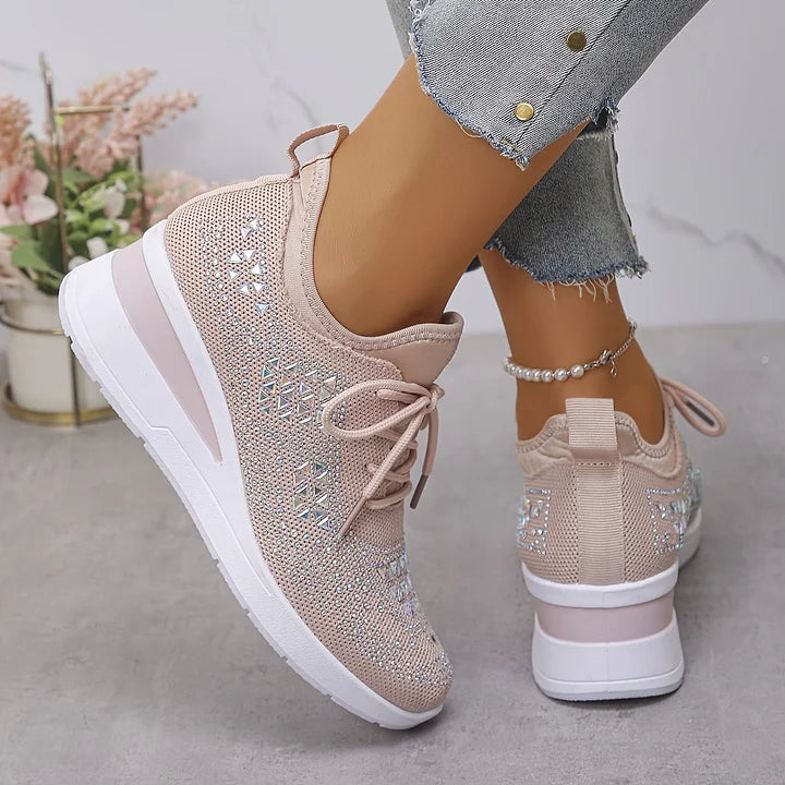 Sneakers Ortopédicas con Piedras Brillantes – Estilo y Bienestar